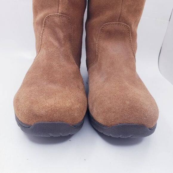 Skechers Descender Chestnut Brown Suede Leather Faux Fur Lined Boots Women's 8 - Picture 6 of 13